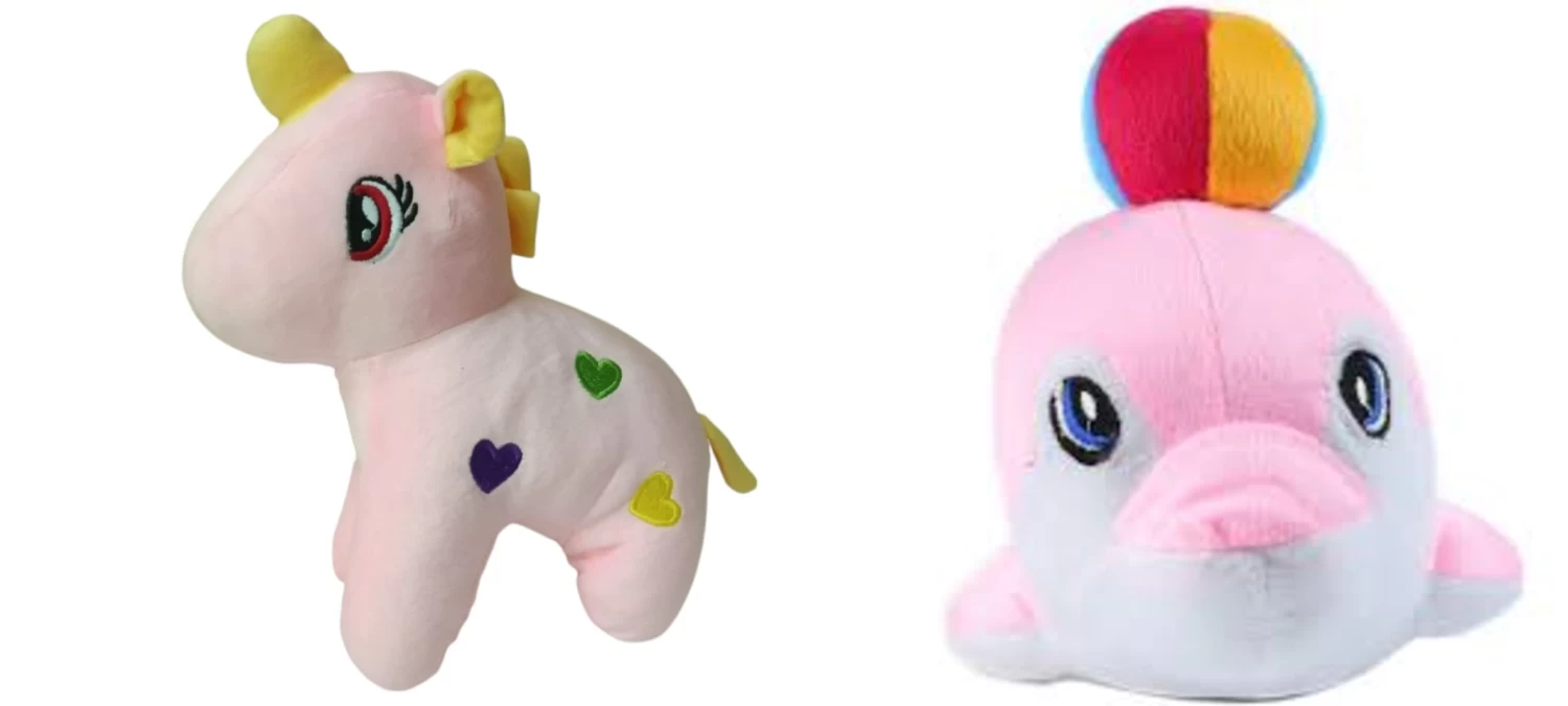 Fantasy & Ocean Combo – Magical Unicorn & Soft Fish Ball Plush Set