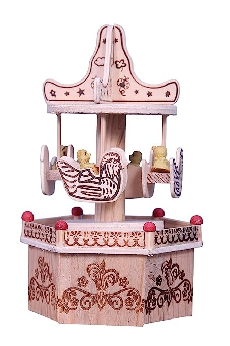 SGNS Traditional Handcrafted Wooden Raattinam Showpiece Décor Set for Girls & Boys – Showpiece Décor Wooden Raattinam