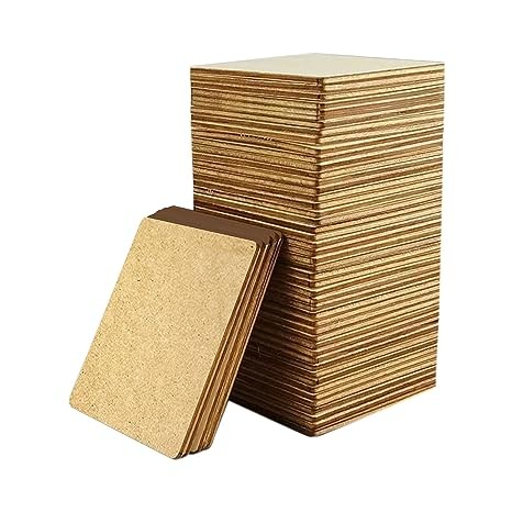 Shree Store MDF Wood Rectangle Shaped Plain DIY Fridge Magnet Blank Cutouts| Painting |Wooden Sheet Craft Board for Resin Art |Fluid Art |Mandala Art |Mandala Art - Set of 20 (4 inch X 3 inch)