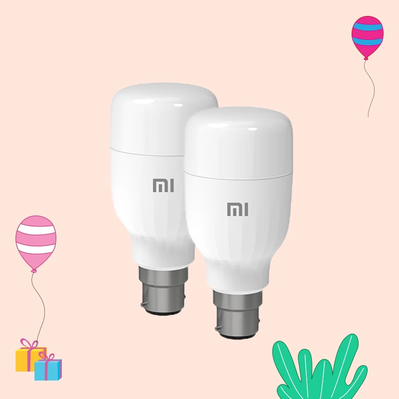 Mi Smart LED Bulb (B22) - Wi-Fi Control, Dimmable, Color Changing, Smart Home Compatible, Works with Google Assistant & Alexa