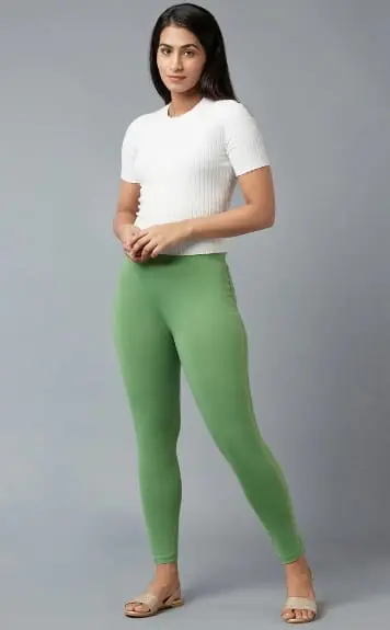 JEGGING FOR WOMEN PLAIN GREEN