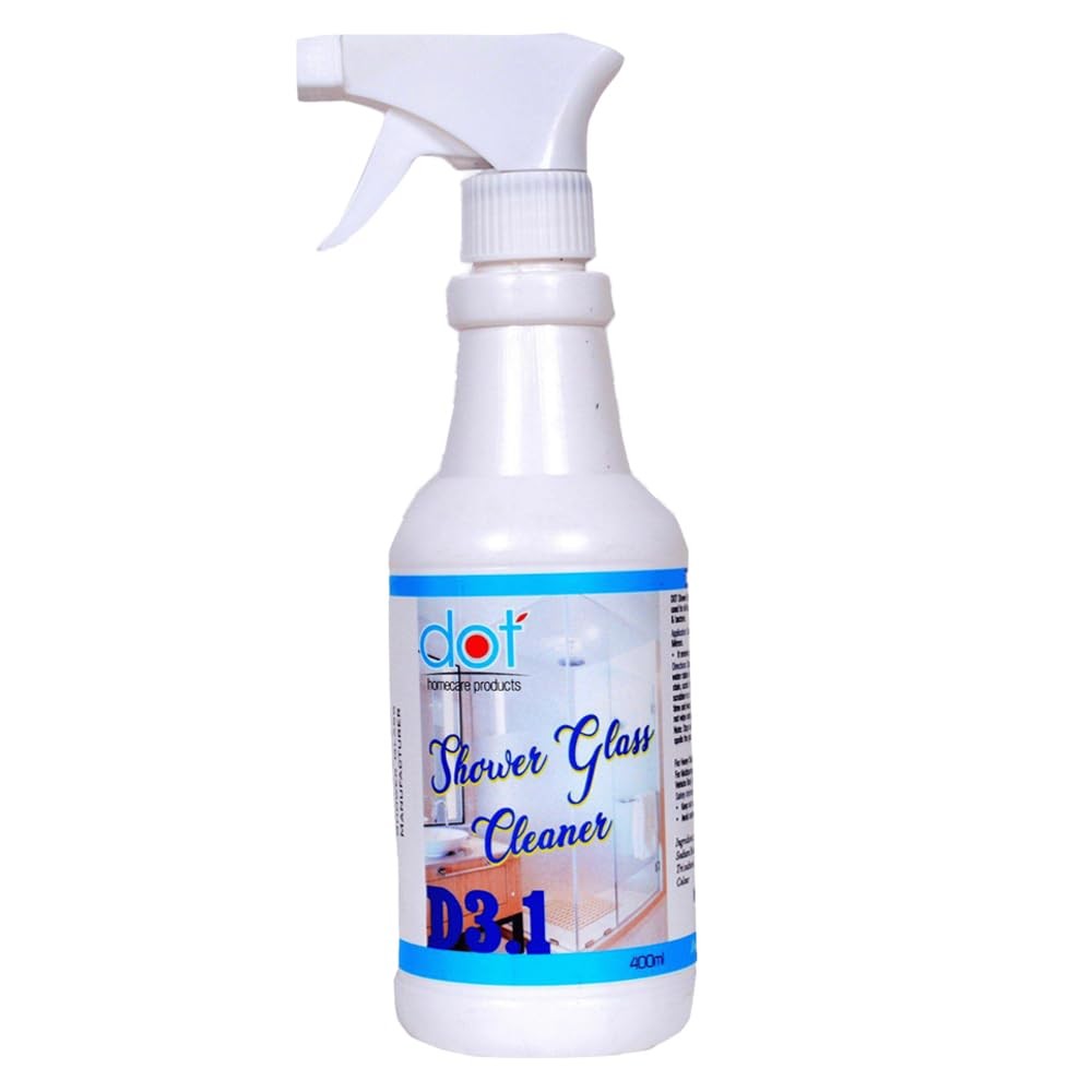 DOT Shower Glass Cleaner For Bathroom 400ml | Remove Heavy & Tough Limescale | Salt And Hard Water Marks | Shower Door Bottom Stains | All Types Of Glass Surfaces