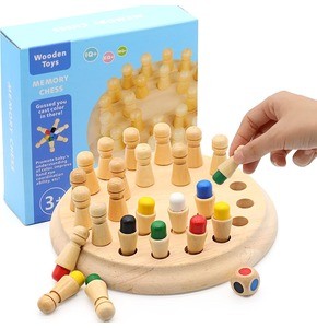 RenzMart - Wooden Memory Match Stick Chess Game Set, Funny Block Board Game Parent-Child Interaction Toy For Boys And Girls Age 3 And Up