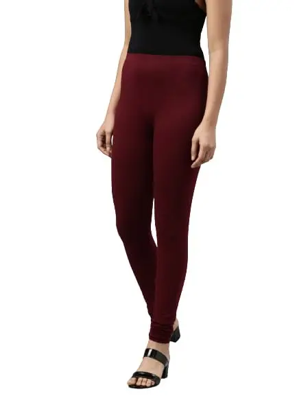 Women's Lycra Leggings for chudithar Maroon colour