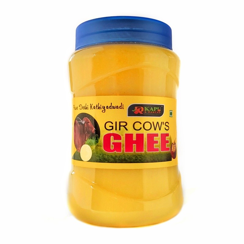 KAPU & RANCHO INTERNACIONAL Gir Cow’s Ghee – Pure Desi Kathiyadwadi – 1000ml (1KG)