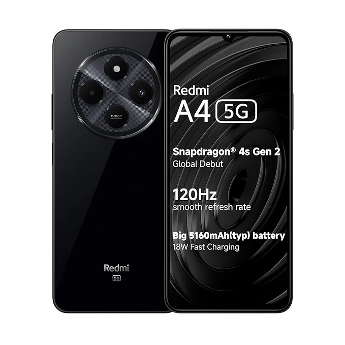 Redmi A4 5g Smartphone - 4gb Ram, 128gb Storage, Starry Black