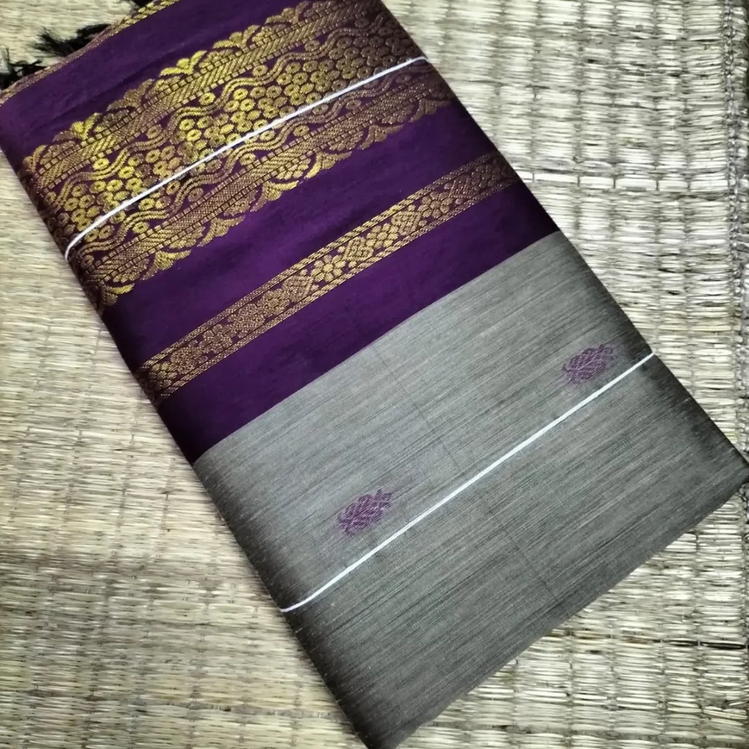 Exquisite Kalyani Cotton Saree with Silk Embellishments