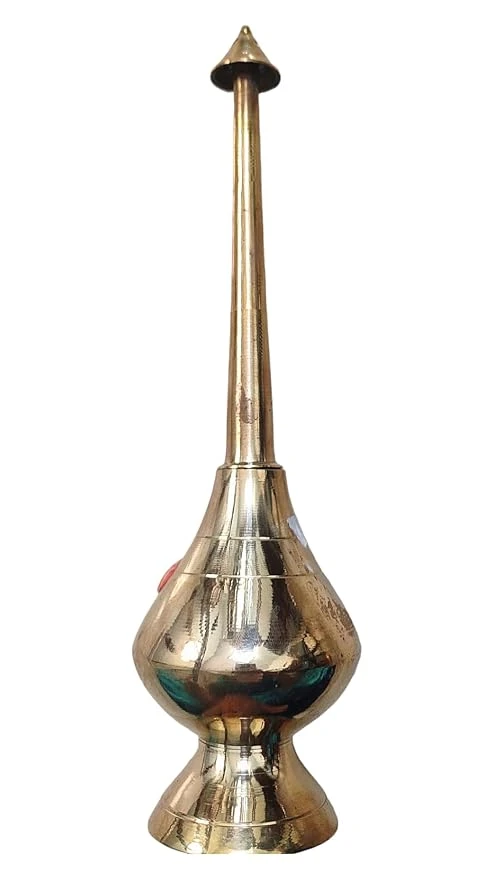 AREMBI-Brass Paner Chombu, Brass Gulab Pash Rose Water, Holy Water and Perfume Sprinklers, Gangajal Spray Bottle for Pooja/Puja Mandir Temple-WEDDING,POOJA ITEM