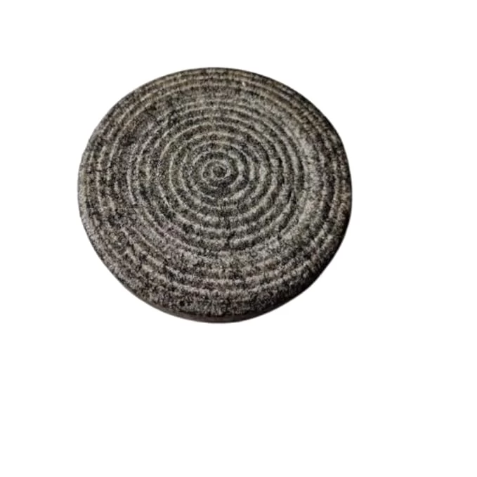 Simsnura Natural Round Shape Rubbing Stone | Urasu Marunthu |/ Rubbing Stone for Sandalwood | Turmeric Haldi Grinding Stone| Chandan rubbing Mortar Stone Grey_10cm x 10cm x 2cm Pack of 1