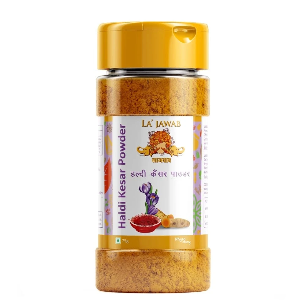 La ' Jawab organics Haldi Kesar powder 75g