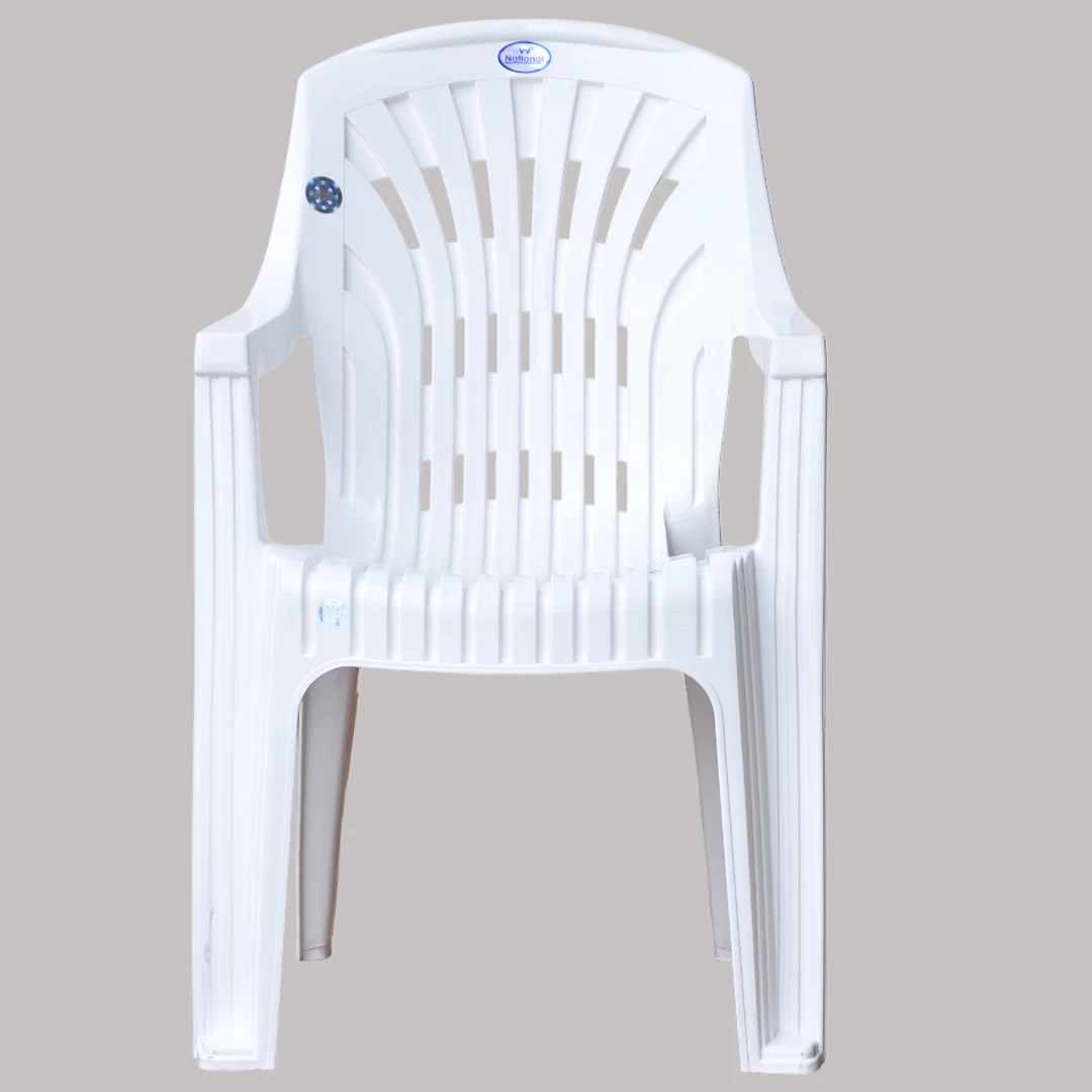 Vista White Plastic Chair - Stackable, Lightweight, Durable, Indoor/Outdoor