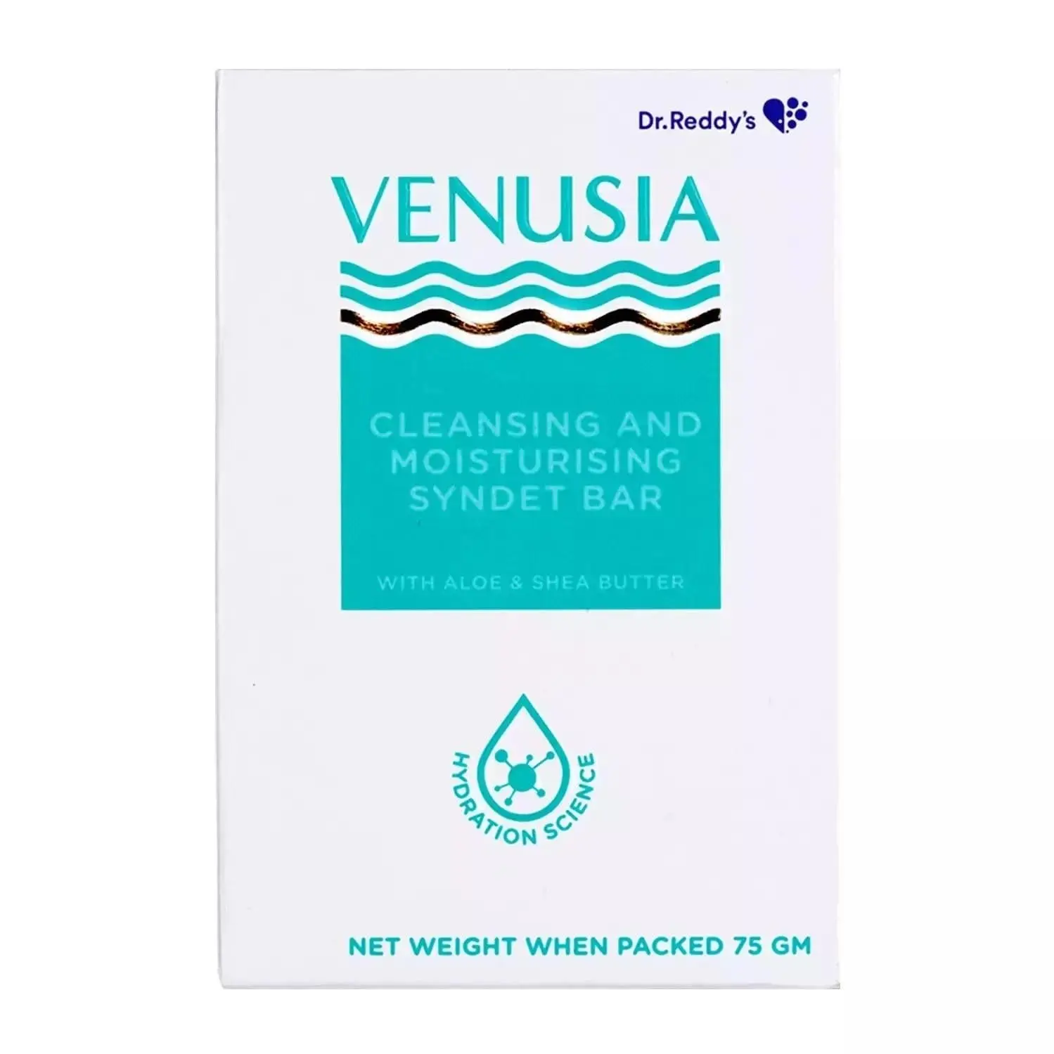 Dr. Reddy Venusia Moisturizing Bathing Bar, Syndet Bar, With Shea And Aloe Butter, Hydrated and Supple Skin, pH Balanced