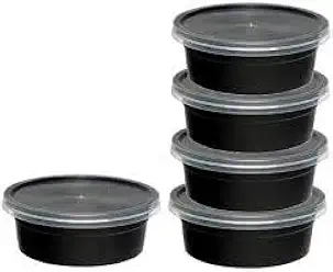 NV THULIGAL 250 ml Black Round Container with Air Tight Transparent Lid  Ideal for Food Storage, Meal Prep, and Leftovers BPA-Free and Microwave Safe (50 pieces) 1 pack