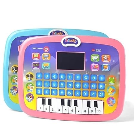 Educational Learning Kids Laptop Tablet Computer Plus Piano with led Screen Music Fun Toy Activities for Kids | Children Study Game for 3+ Year Old's Girls Boys Gift Birthday Presents (Kids Computer)