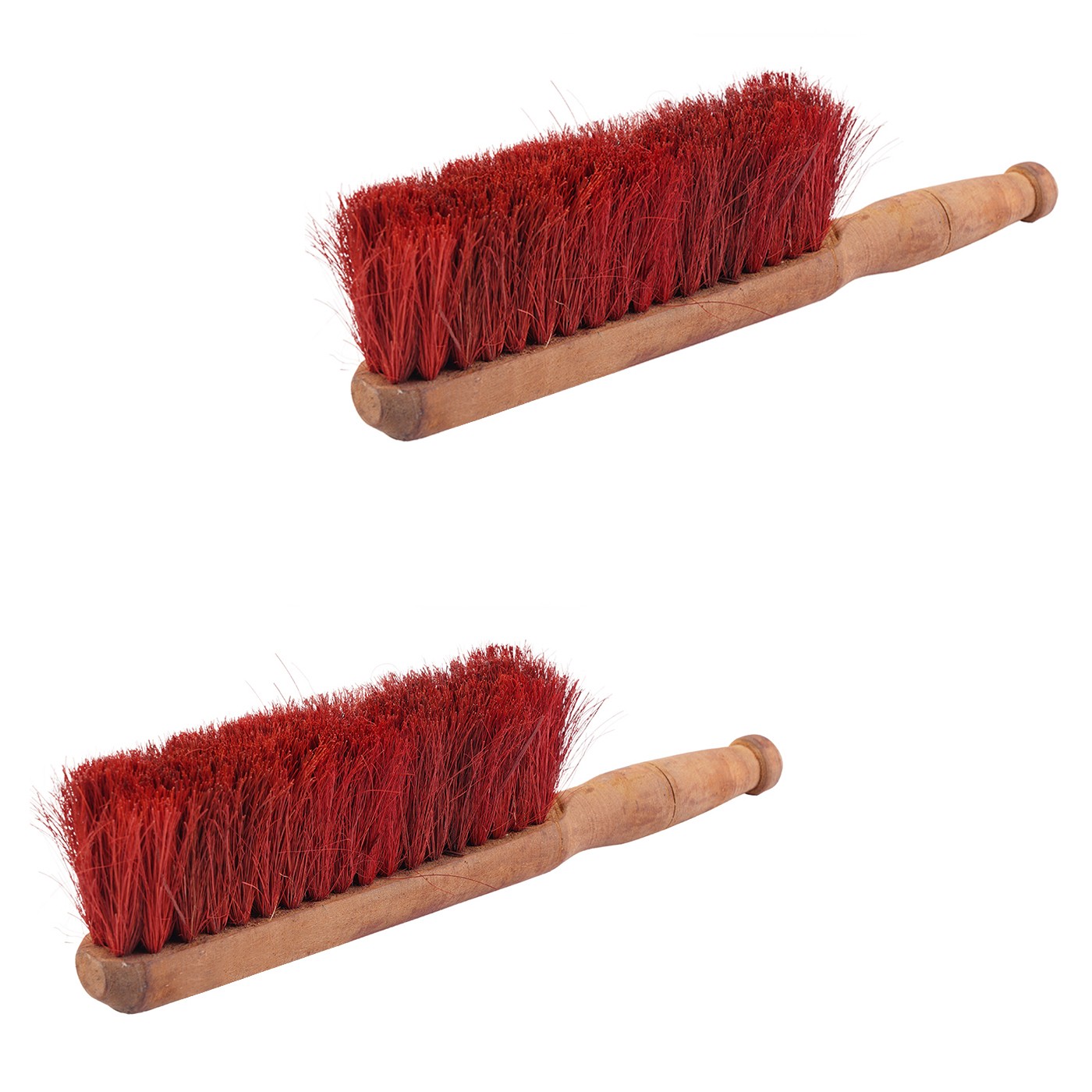 Coir Banister Dust Remover Brush - Natural and Eco-Friendly Cleaning for Your Home – 15 inch Red (pack of 2)