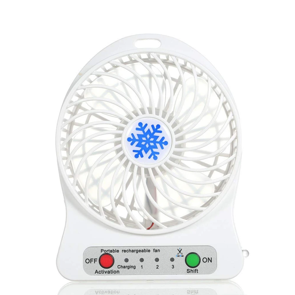 CUTDOT |Portable Mini Fan Rechargeable with 3 Speeds | Cooling Powered by Rechargeable Battery & USB | Desktop Fan Handy Summer with LED Light for Office,Home,Travel Electric Cooler | Pack of 1