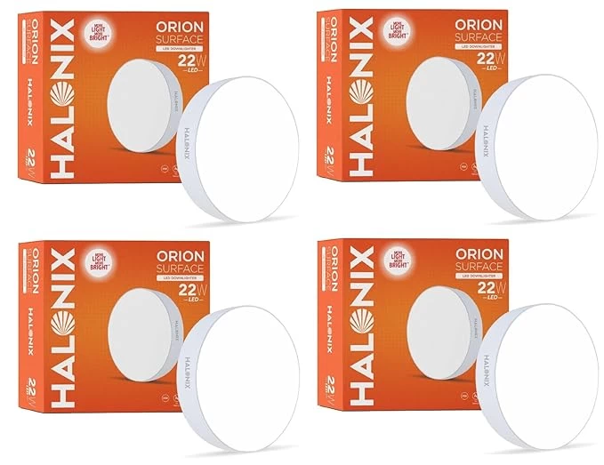 Halonix 22w White Orion Round Led Rimless Surface Downlighter| Led Ceiling Light for Home, Shop and Office