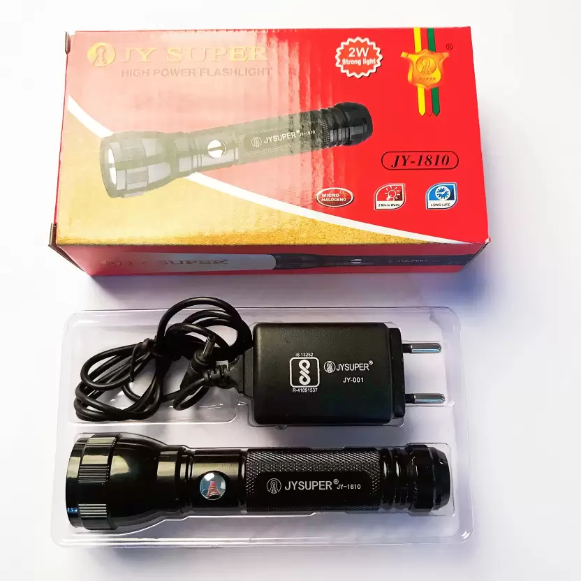 Jy Super Jy-1810 Led Flashlight | Rechargeable | Police Hand Flashlight