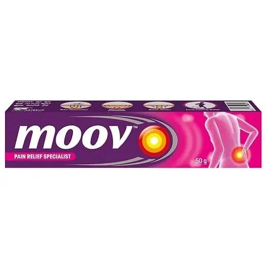 Moov Fast Pain Relief Cream - 50g | Suitable for Back Pain, Muscle Pain, Joint Pain, Knee Pain | 100% Ayurvedic Formula | Suitable for Sports & Gym related injuries