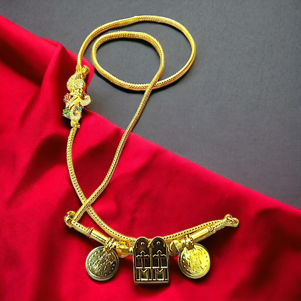 Traditional Peacock Mugappu 30 Inch Long Christian Thali Chain