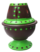 Premium Beautifully Colored Traditional Clay Lanterns/Diya/Lamp-Green