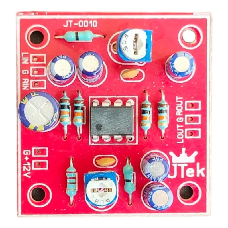 2 Channel Stereo Gainer with Noise Filter Use in USB-AUX-TV-DTH-Mobile-Amplifying Signals Sound Booster for Low Volume | 12V DC| Individual Gain Adjustment Controls.4558IC