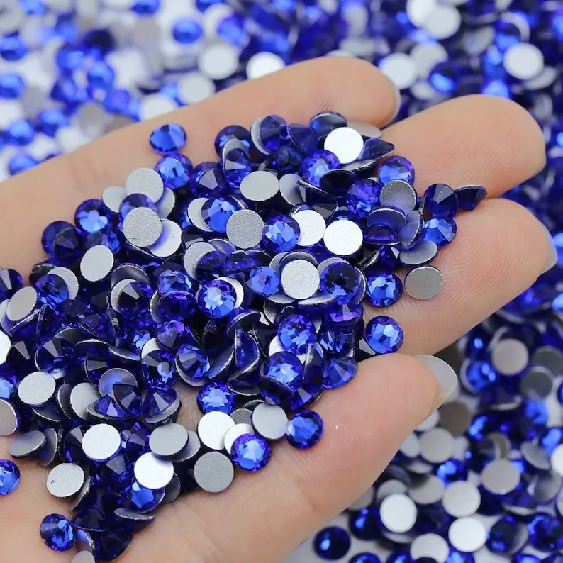 5mm Round Shape Stone Crystal Kundans Beads Stone for Art & Craft, Jewellery Making, Bangles, Embroidery & DIY Works (Blue)(10000 Pieces)