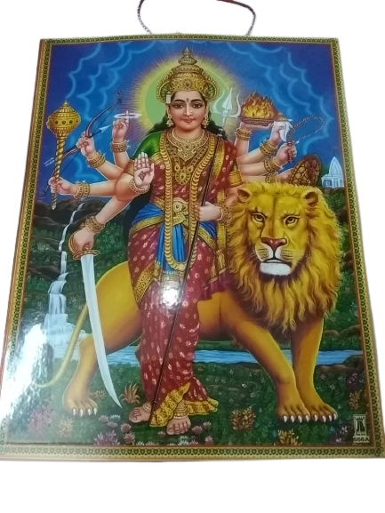 Photo Frame Lord Goddess Durga Amman Pillayar | Total combo | Photo Laminations (Length : 9 inch/height : 12 inch)  Total 3 photo