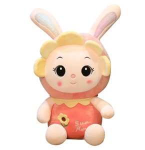 Cute Soft Sunflower Bunny Doll Plush Toy for Kid - Multicolor- 40CM - Random Color Will be Send