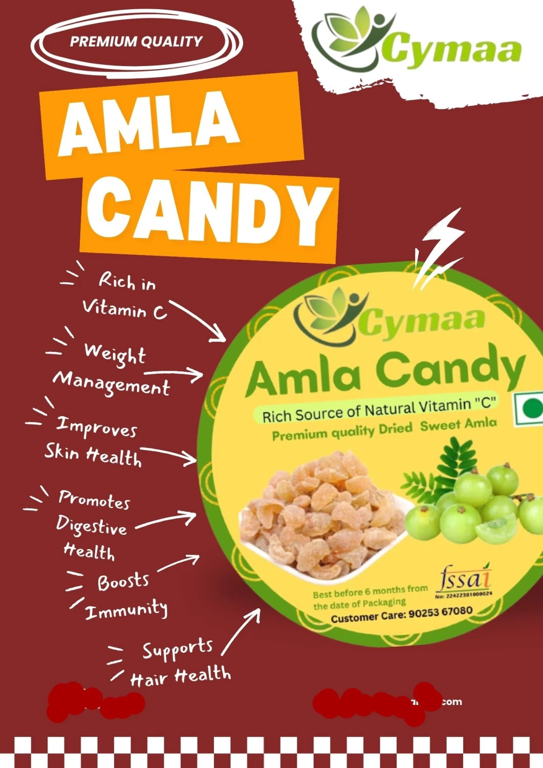 Cymaa Dried Sweet Amla Candy (Amla), 250 gms| After Meal Digestive | Rich in Vit C