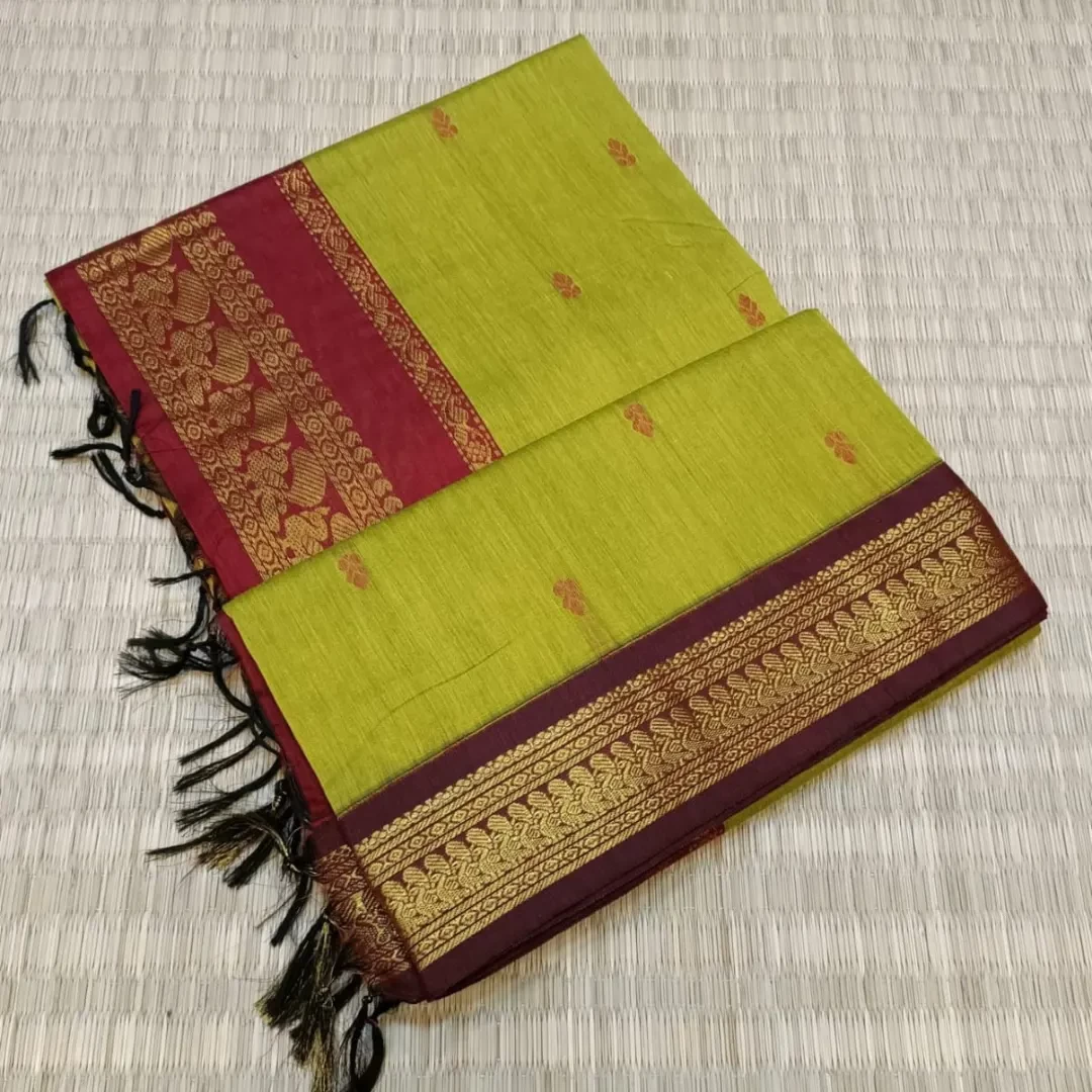 Exquisite Kalyani Cotton Saree with Silk Embellishments