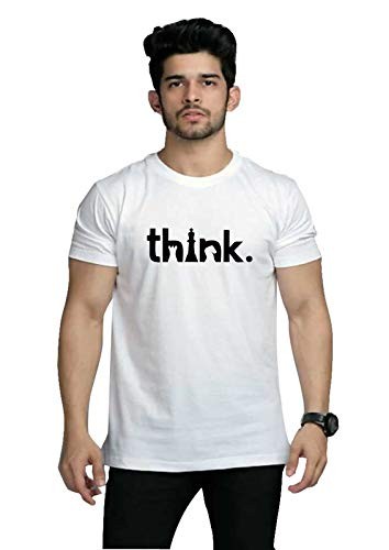 Philodox by attire Chess Think 100% Organic Cotton T Shirt for Men- Bio Washed 180 GSM Round Neck