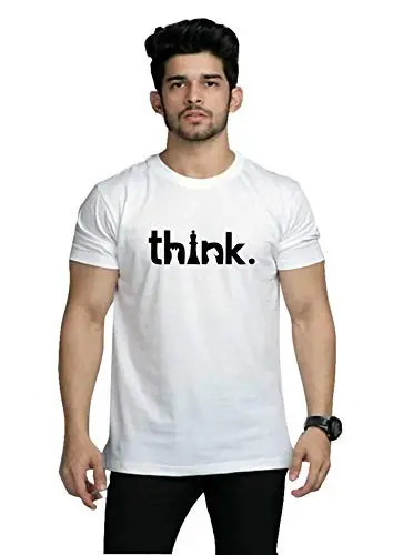 Philodox by attire Chess Think 100% Organic Cotton T Shirt for Men- Bio Washed 180 GSM Round Neck