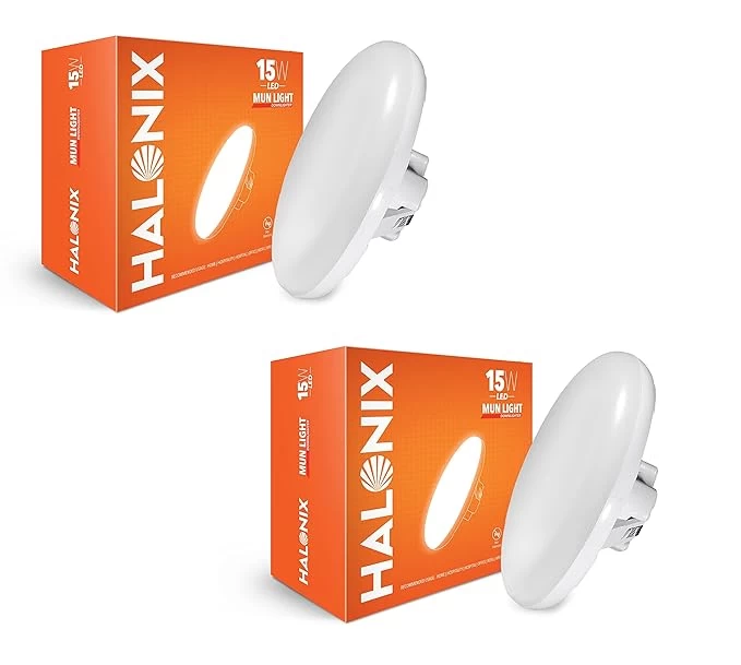 Halonix 15w Mun Light 6500k Cool White Round Panel Led Downlighter | Pack of 2 | Cut Out: 2 Inch | Led Ceiling Light for Home and Hall