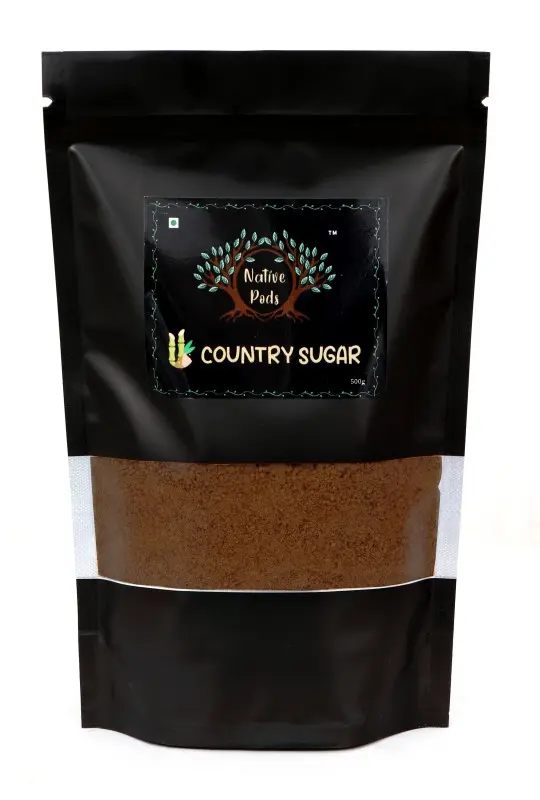 Native Pods Jaggery Powder 500g / Desi Khand / Nattu Sakkarai - Organic Jaggery