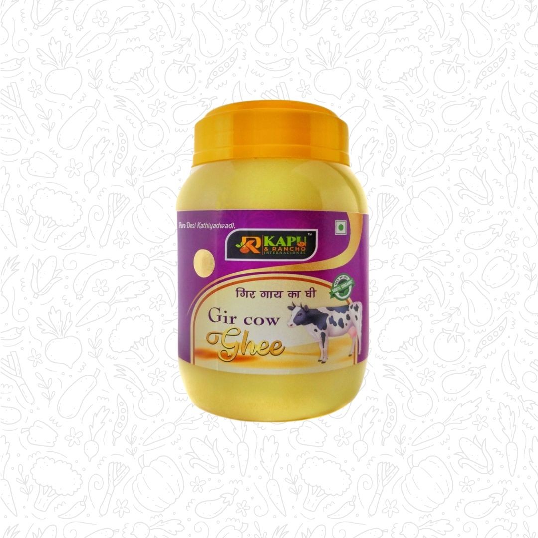 KAPU & RANCHO INTERNACIONAL Gir Cow Ghee Natural Pure Desi Danedar Ghee – 1000ml (1KG)