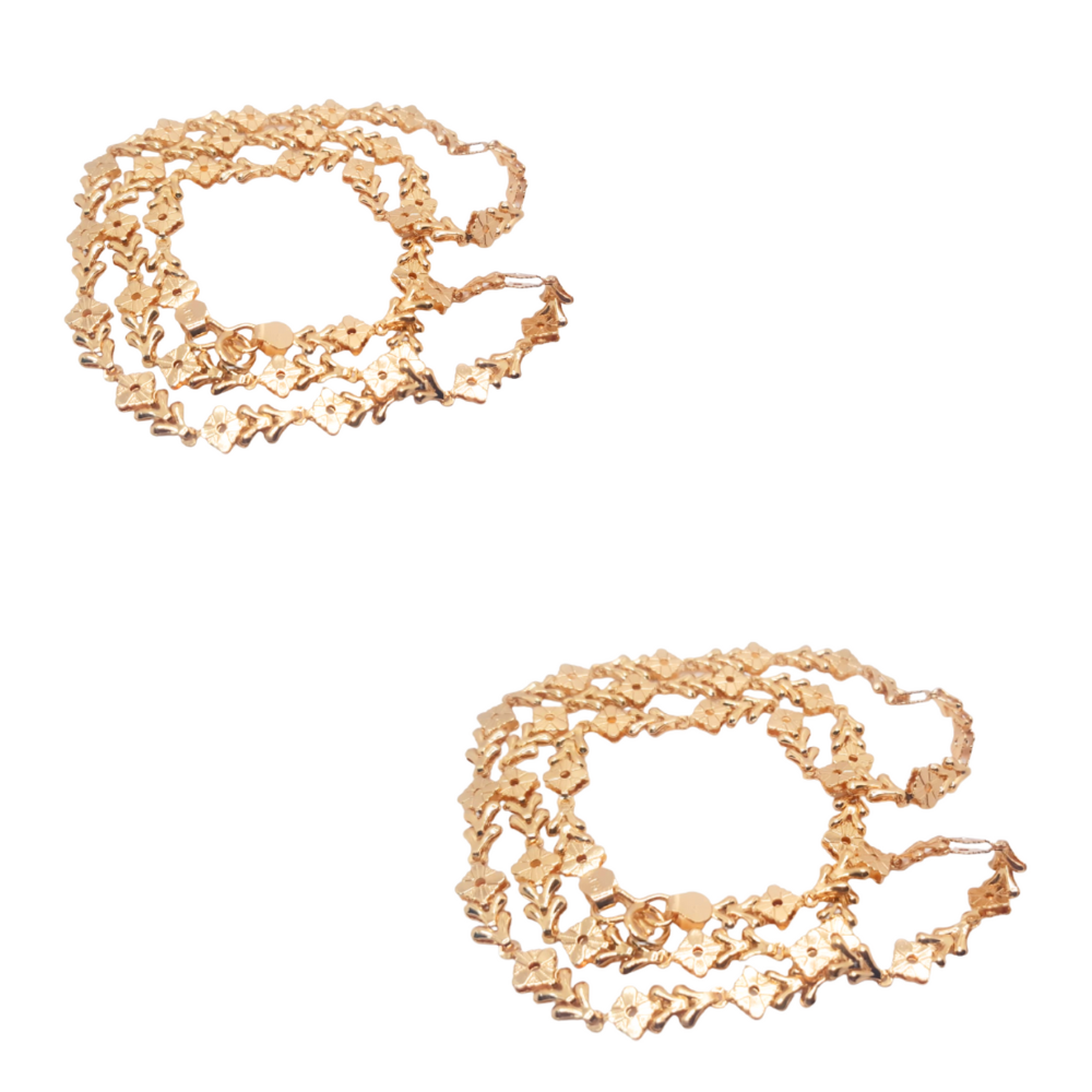 Nikitha Gold  Combo  of  2  Micro Copper & Gold Plated Traditional Designer  Gold Chain for Women & Girls