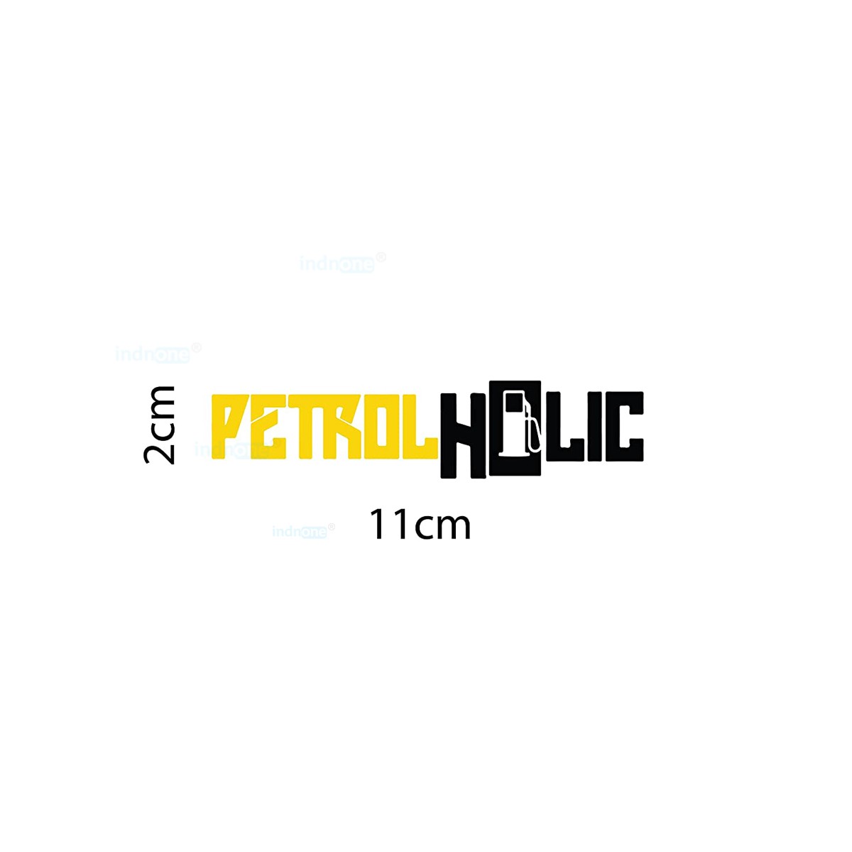 indnone® Petrol Holic Logo Sticker for Car. Car Sticker Stylish Fuel Lid |Black & Yellow Standard Size