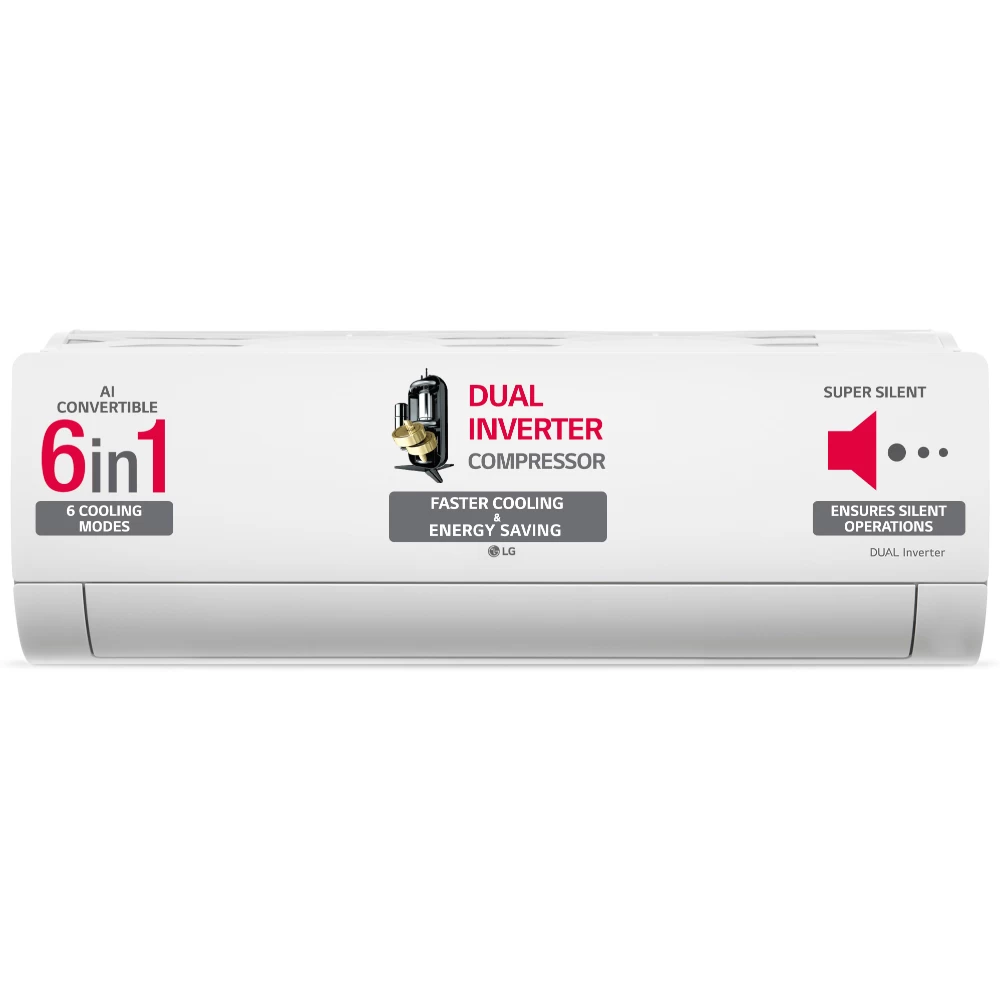 Lg 1.5 Ton 5 Star 6 in 1 Convertible Inverter Split Ac, Ts-q19cnze (4 Way Swing, Viraat Mode, Smart Diagnosis System, 100 Percent Copper, 2024 Launch)