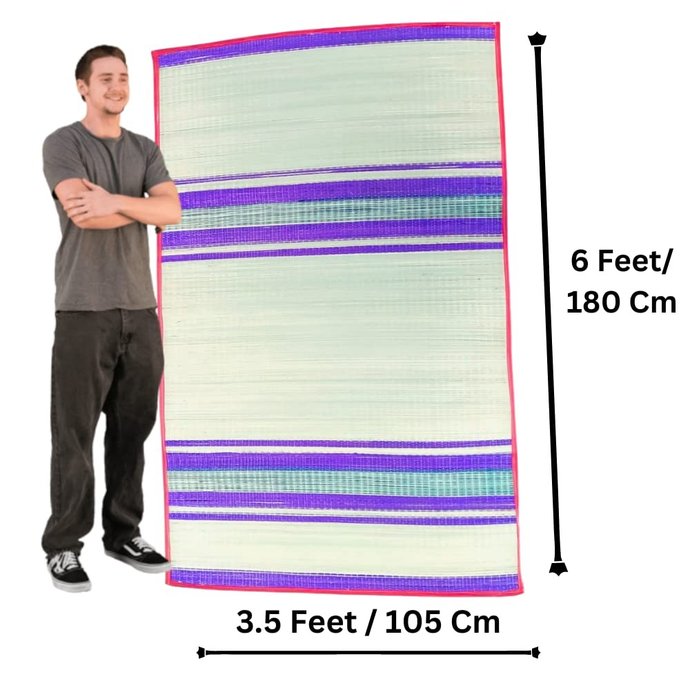 Natural Korai Grass Rectangular Sleeping Mat (3.5 X 6) Feet/River Grass Yoga Mat/Floor Mat