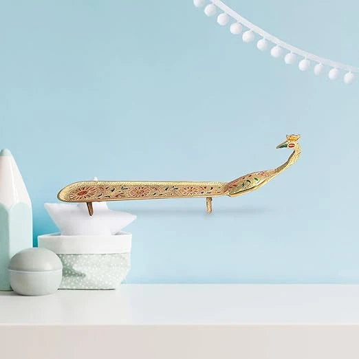 Arembi-Pooja Brass Peacock Agarpathi Stand