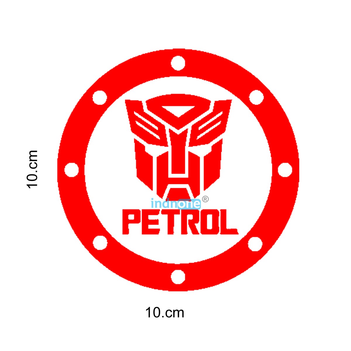 indnone® Limited Edition Petrol Sticker with Transformers Logo for Car Fuel Lid Color Red