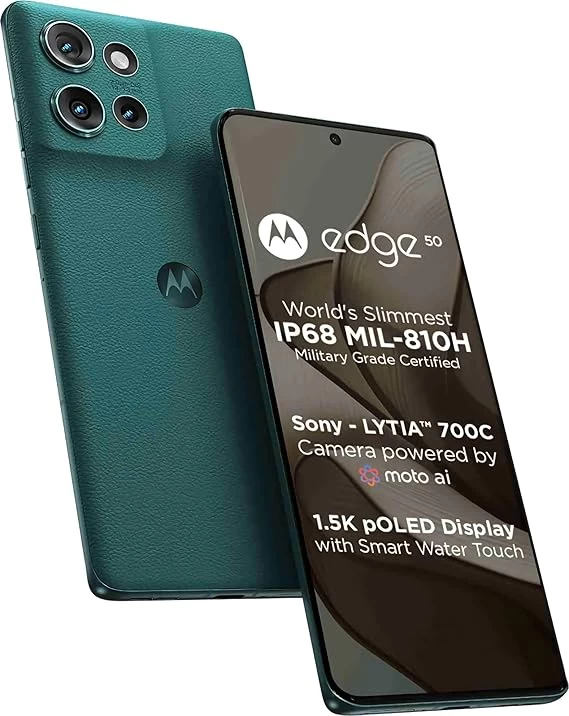 Motorola Edge 50 5G (8GB RAM + 256GB Storage) | 50MP + 13MP + 10MP | 32MP Front Camera | 5000 mAh Battery | Snapdragon 7 Gen 1 Accelerated Edition Processor (Jungle Green)