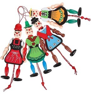 RenzMart - Wooden Hanging Toy Joker | Wooden Toy Puppet Joker Dancing Toy
