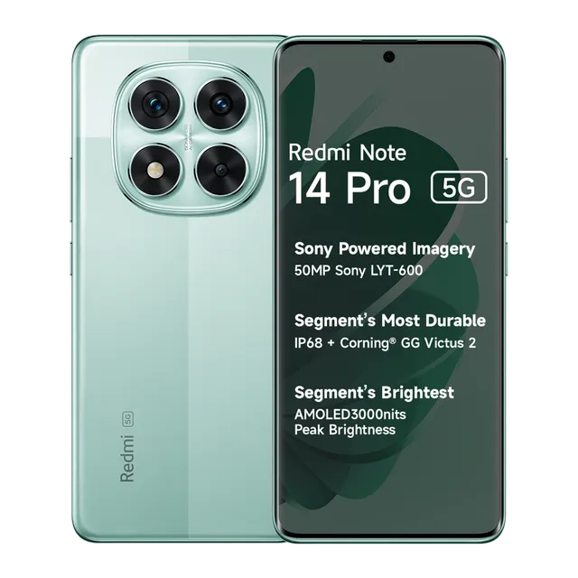 Redmi Note 14 Pro 5G - Ivy Green (8GB RAM, 128GB) - 5G Smartphone, Powerful Processor, Stunning Display