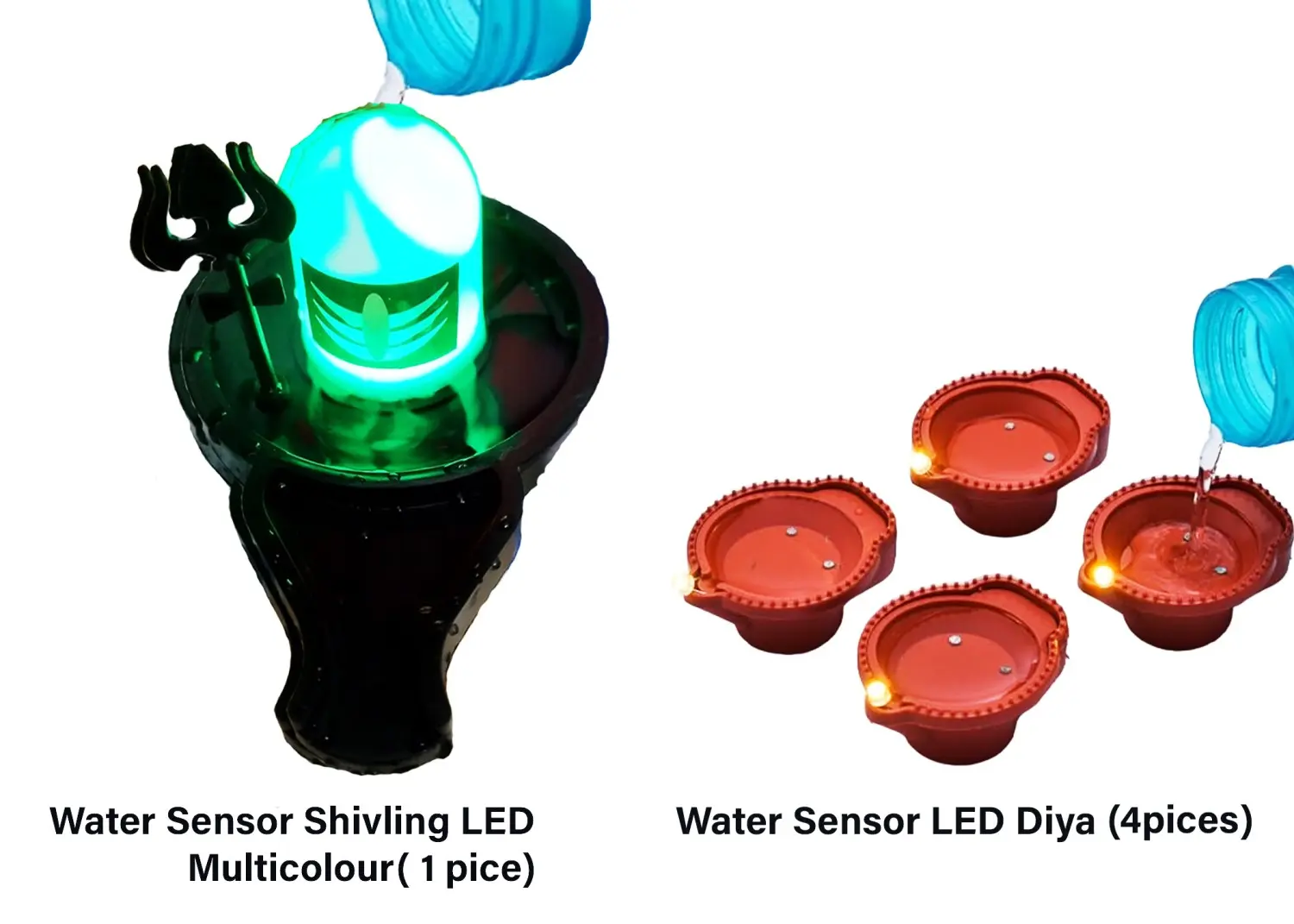 Water Sensor Shivling Led Multicolour And Water Sensor Led Diya