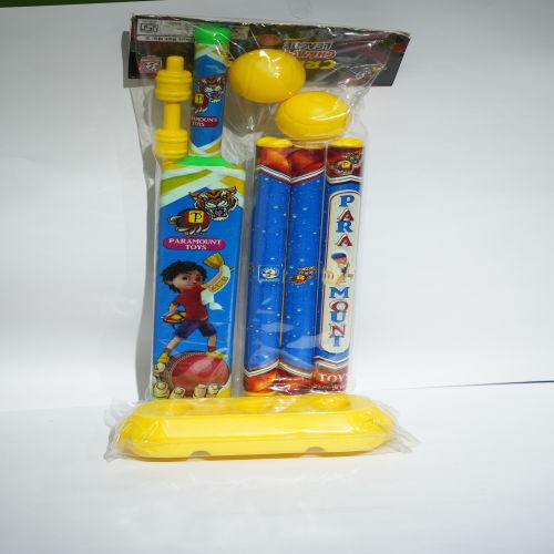 Cricket Set for Kids Include 3 Plastic Stump,1 Plastic Bat,2 Plastic Ball (18 inch.Cricket Set)