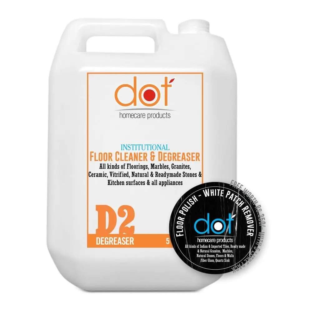 DOT Floor Cleaner, Degreaser 5 Litres- Eco friendly Hard Stains and Toughest House Hold Stains Remover, White Patch Remover 100grams