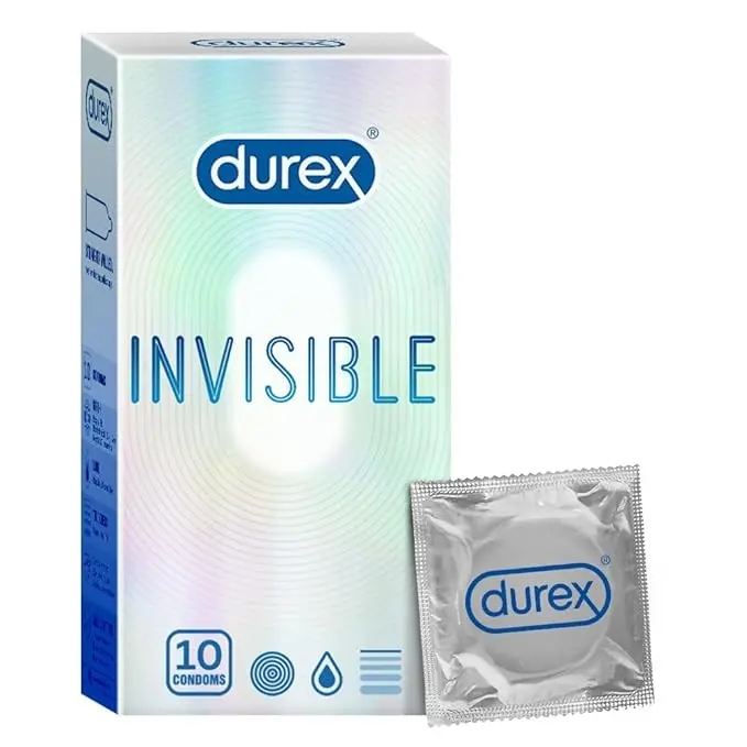 Durex Invisible Condoms | Ultra-Thin for Maximum Sensation | 10s Pack