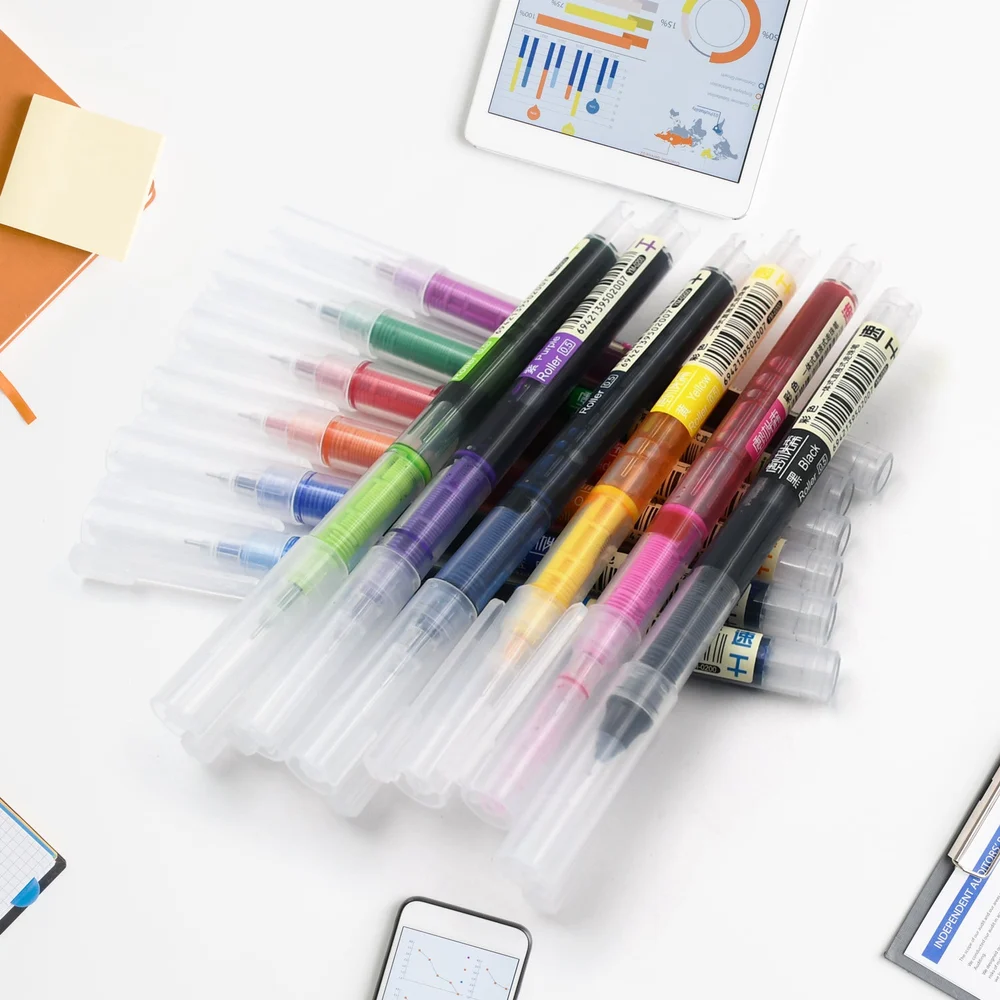 12 Color Gel Pens Set: Quick-drying Ink, Ideal for Writing & Drawing